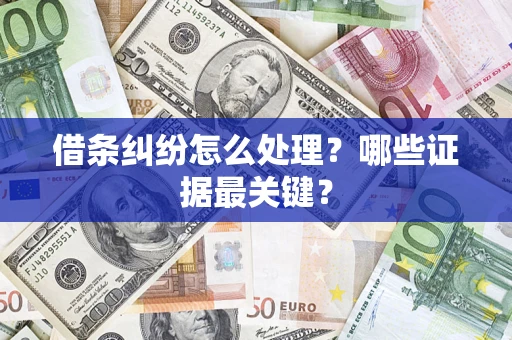 武汉借条纠纷怎么处理？哪些证据最关键？