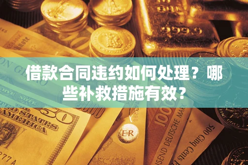 武汉借款合同违约如何处理？哪些补救措施有效？