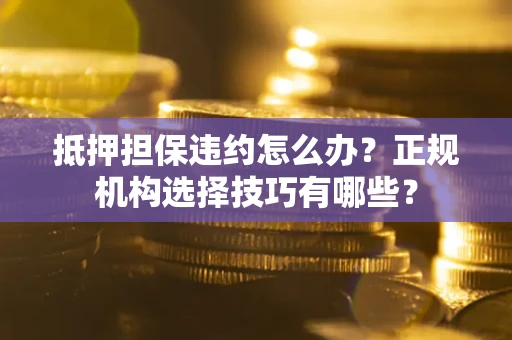 武汉抵押担保违约怎么办？正规机构选择技巧有哪些？