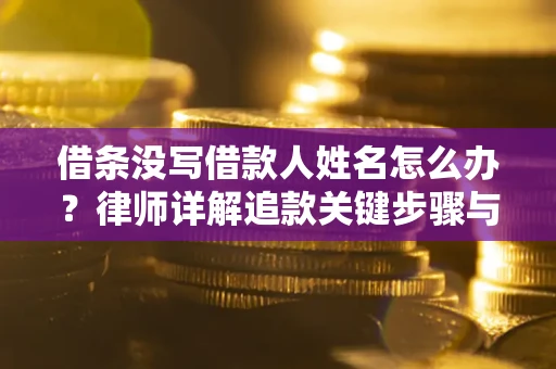 武汉借条没写借款人姓名怎么办？律师详解追款关键步骤与证据链构建