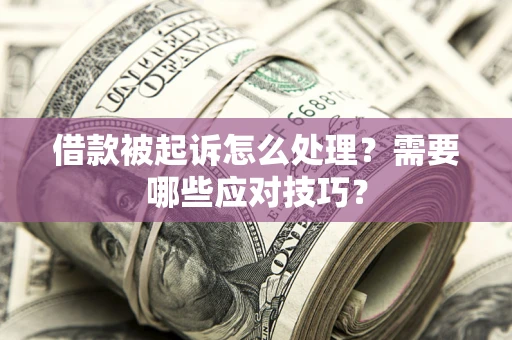 武汉借款被起诉怎么处理？需要哪些应对技巧？